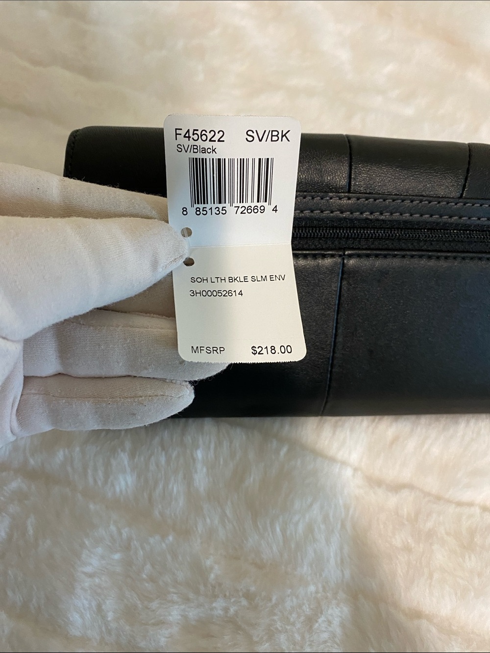 NWT Vintage Soho Leather Buckle Slim Envelope / Tri-Fold Wallet - Picture 15 of 17